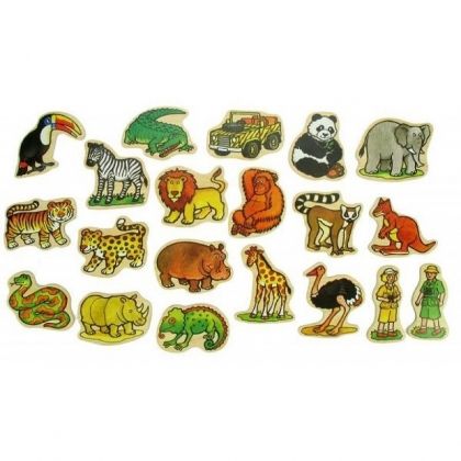 bigjigs, дървени магнити, джунгла, африкански животни, животни, животни от африка, сафари, дървен магнит, игра с магнити, магнит, магнити, игра, игри, играчка, играчки