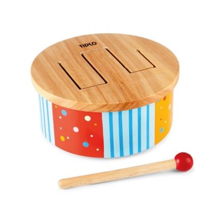 bigjigs, дървено барабанче, дъга, дървен барабан, барабан от дърво, детски барабан, детско барабанче, музикален инструмент, инструмент, музика, музикална играчка, игра, игри, играчка, играчки