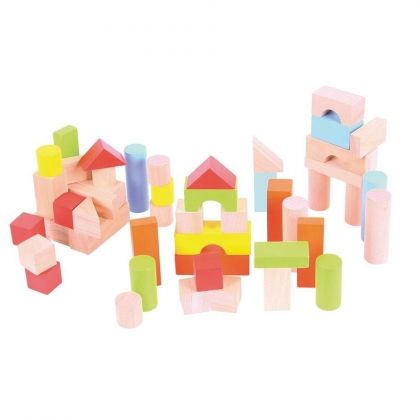 bigjigs, дървени многоцветни блокчета, многоцветни блокчета, дървени блокчета, блокчета за подреждане, конструктор, дървен конструктор, блокчета, игра, игри, играчка, играчки