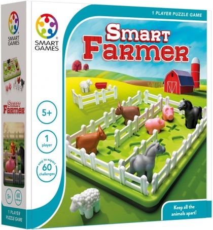 smartgames, логическа игра, умният фермер, логическа, ферма, животни, фермерски животни, забавна игра, игра, игри, играчка, играчки