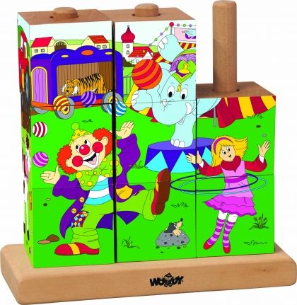 Woody, дървени, кубчета, низанка, цирк, дървена играчка, образователна играчка, обучителна играчка, пъзел, пъзели, puzzles, пъзелите, пъзели игри