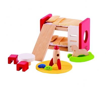 Hape, комплект, кукленско, обзавеждане, за детска, стая, дървена играчка, играчка, играчки, игри, игра