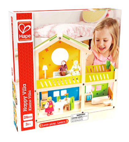 Hape, дървена, кукленска, къща, на два, етажа, за кукли, дървена играчка, играчка, играчка, играчки, игри, игра 
