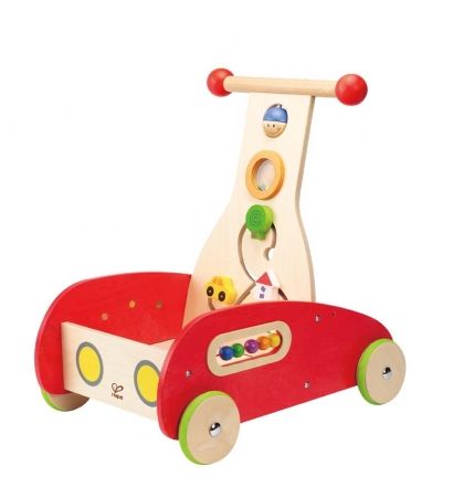 Hape, детска, дървена, количка, проходилка, координация, моторни умения, играчка, играчки, игри, игра