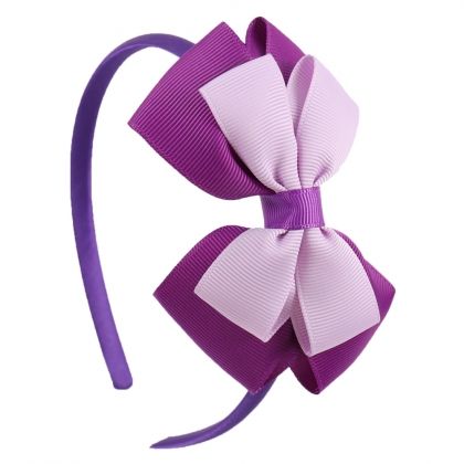 диадема, с панделка, панделки, два цвята, лилава, лилаво, лилави, светло лилаво, аксесоар, аксесоари, за, коса, диадеми, подарък, подаръци, headband