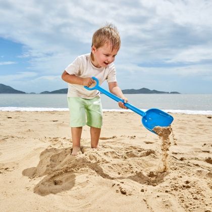 hape, лопатка за пясък, синя, лопата за пясък, лопата, пясък, плаж, игра, игри, играчка, играчки