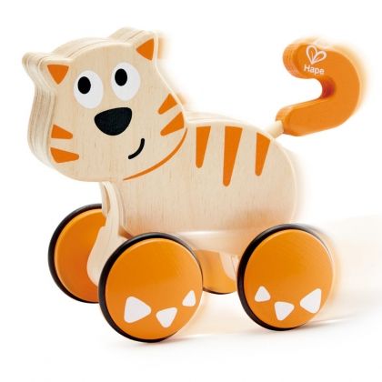 hape, дървена играчка за бутане, дървена играчка, котаракът данте, дървен котарак, дървена котка, играчка за бутане, бутане, игра, игри, играчка, играчки
