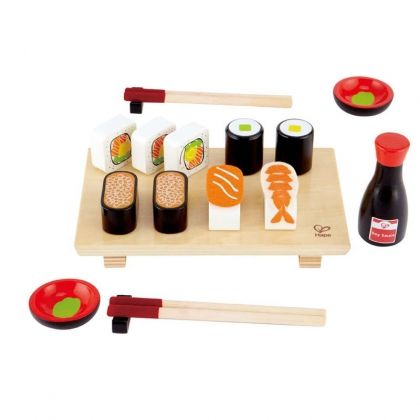 hape, дървен готварски комплект, суши, дървено суши, готварски комплект, готвене, игра, игри, играчка, играчки