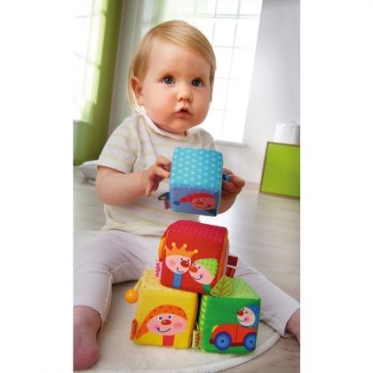 haba, меки бебешки кубчета, бебешки меки кубчета, меки кубчета, плюшени кубчета, бебешки играчки, бебешка играчка, дрънкалка, игра, игри, играчка, играчки