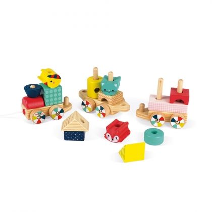 janod, дървено влакче за нанизване и дърпане, бебета горски животни, дървено влакче, влакче за нанизване, влакче за дърпане, играчка за нанизване, играчка за дърпане, игра, игри, играчка, играчки