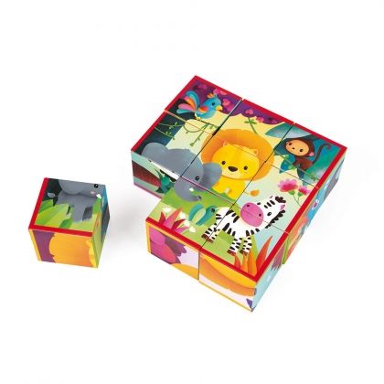 janod, детски кубчета, джунгла, животни от джунглата,, животни, кубче, кубчета, игра с кубчета, пъзел, пъзели, puzzle, puzzles, игра, игри, играчка, играчки