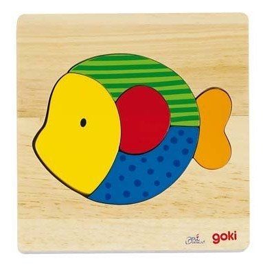 goki дървен пъзел риба