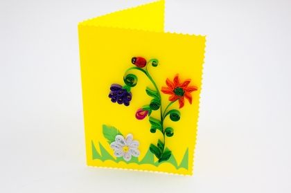 Квилинг, картичка, цвете, поздравителна картичка 