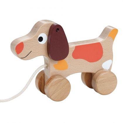 lelin, дървена играчка за дърпане, куче, кученце, кученце за дърпане, играчка за дърпане, детска играчка, игра, игри, играчка, играчки