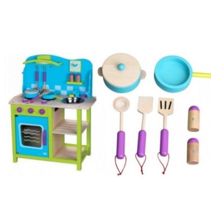 lelin, дървена детска кухня, дървена кухня, детска кухня, морски бриз, кухня за деца, готвене, кухня, игра, игри, играчка, играчки