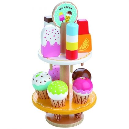 lelin, дървена стойка за сладоледи, дървена стойка, стойка за сладолед, стойка за сладоледи, сергия, магазин, игра, игри, играчка, играчки