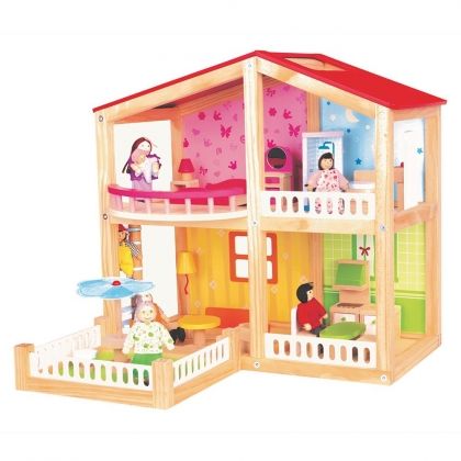 lelin, дървена къща за кукли, фантазия, куклена къща, дървена къща, къща, кукла, кукли, двуетажна къща за кукли, вила за кукли, игра, игри, играчка, играчки