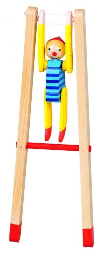 Goki - дървена, играчка, клоун, на стълба, играчки, игри, игра