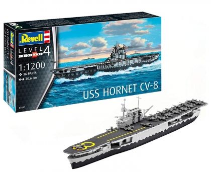 Revell, сглобяем модел, военен кораб Хорнет CV-8, кораб, кораби, сглобяем модел, сглобяем кораб, игра, игри, играчка, играчки 
