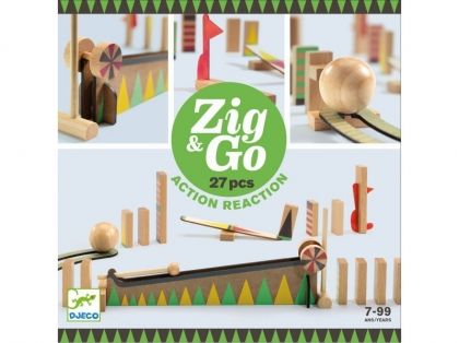 djeco, дървен конструктор, zig & go, 27 части, конструктор, писта, забавен конструктор, логическа игра, игра, игри, играчка, играчки