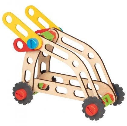 goki, дървен конструктор с гайки и болтове в куфарче, конструктор с гайки и болтове в куфарче , превозни средства, дървен конструктор, конструктор, гайки и болтове, сглобяем комплект, игра, игри, играчка, играчки