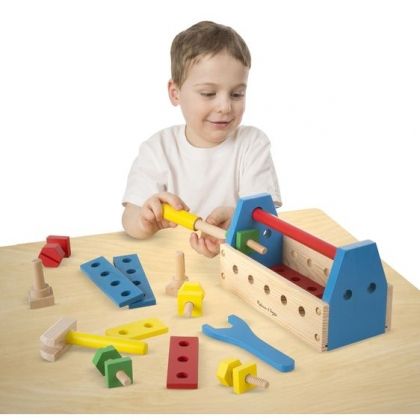 melissa & doug, дървена кутия с инструменти, дървена кутия, инструменти, чук, отвертка, гаечен ключ, сглобяема играчка, сглобявам, конструктор, игра, игри, играчка, играчки