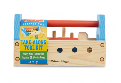melissa & doug, дървена кутия с инструменти, дървена кутия, инструменти, чук, отвертка, гаечен ключ, сглобяема играчка, сглобявам, конструктор, игра, игри, играчка, играчки