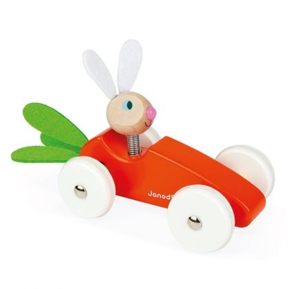 Janod, бейби количка, морков, зайче, количка за бутане, игра, игри,   играчка, играчки,   