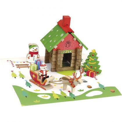  Jeujura, дърво, дървен, дървени, конструктор за сглобяване, дървен конструктор, къщата на дядо Коледа, игра, игри, играчка, играчки 