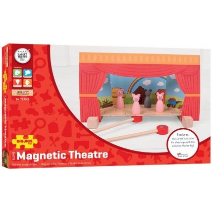 bigjigs, магнитен театър, театър, дървен театър, кукли, приказки, магнитни кукли за театър, кукли за куклен театър, сцена, игра, игри, играчка, играчки