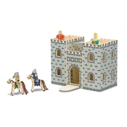 melissa & doug, дървен рицарски замък, дървен замък, рицарски замък, замък, куклен замък, игра, игри, играчка, играчки
