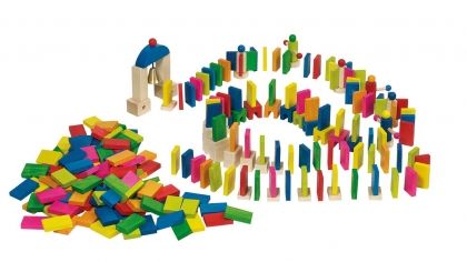 Goki, домино рали, цветно домино, за деца, детска игра, дървена, детска, игра, букова дървесина, играчка, играчки, игри, игра