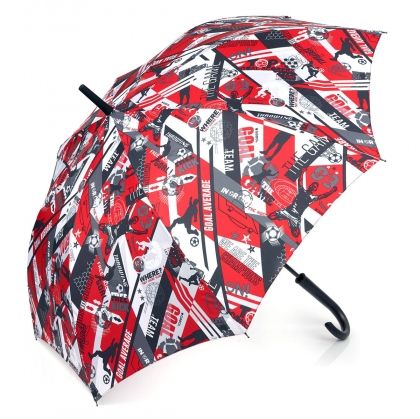 Gabol, сгъваем автоматичен чадър, мач, червен чадър, футбол, спорт, сгваем чадър, практичен чадър, чадър за момичета, чадър за момчета, момиче, момичета, момче, момчета