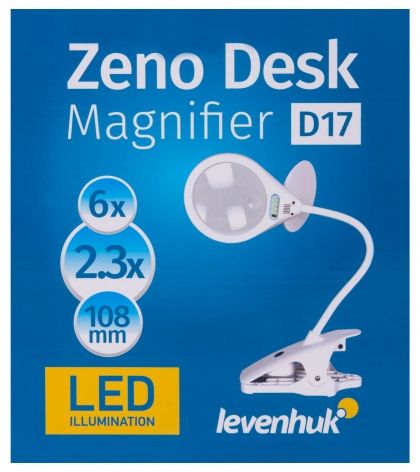 levenhuk, лупа, Zeno Desk D17, настолна лупа, лупа със светлина, изследователска лупа, детайли, изследване, увеличение