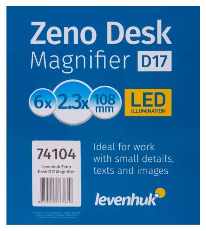 levenhuk, лупа, Zeno Desk D17, настолна лупа, лупа със светлина, изследователска лупа, детайли, изследване, увеличение