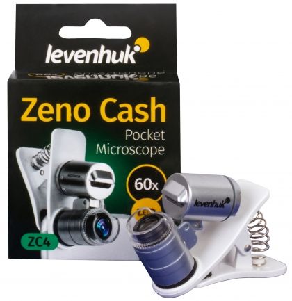 levenhuk, джобен микроскоп, джобен микроскоп с щипка, Zeno Cash ZC4, малък микроскоп, микроскоп, микроскоп за банкноти, ежедневен микроскоп, микроскоп за смартфон