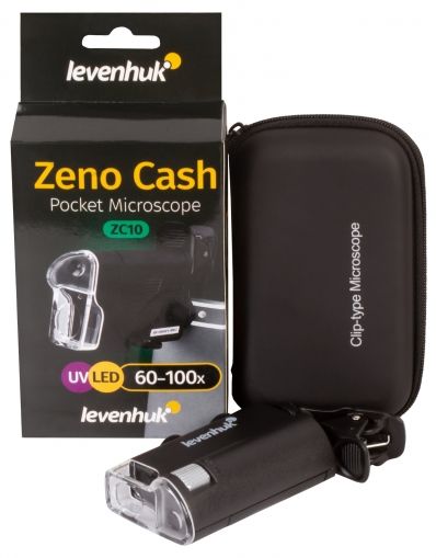 levenhuk, джобен микроскоп, джобен микроскоп с щипка, Zeno Cash ZC10, малък микроскоп, микроскоп, микроскоп за банкноти, ежедневен микроскоп, микроскоп за смартфон