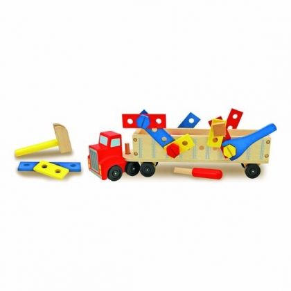 melissa & doug, Сглобяем комплект с гайки и болтове, Голямо камионче, камион, камионче, сглобяема играчка, сглобяем комплект, гайки и болтове, дървен комплекта, игра, игри, играчка, играчки