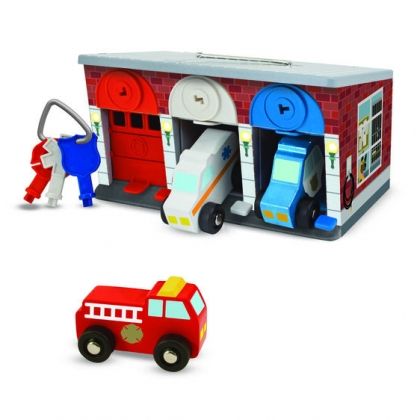 melissa & doug, Логическа игра, Гараж с ключалки, гараж, ключалки, спешна помощ, колички, игра с ключалки, игра, игри, играчка, играчки