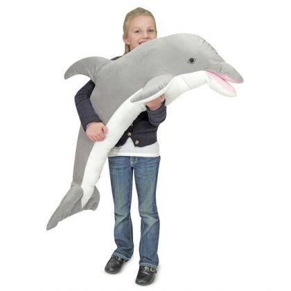 melissa & doug, Голяма плюшена играчка, делфин, плюшена играчка, мека играчка, делфинче, играчка делфин, плюшено делфинче, игра, игри, играчка играчки