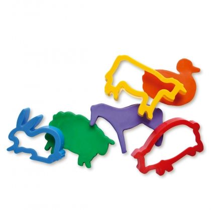 Jovi - Комплект формички за пластилин - Домашни животни - 6 броя