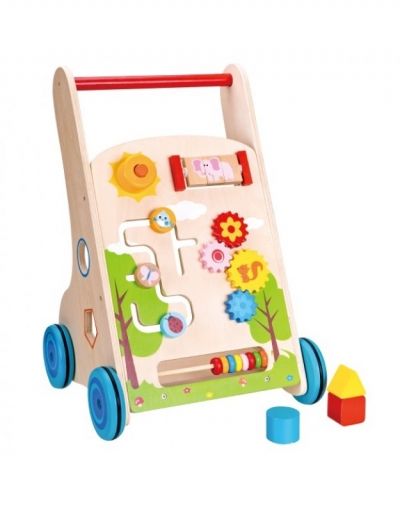lelin, детска, дървена, количка, проходилка, кубчета, сортер, активности, уокър, 7 в 1, играчка, играчки, игри, игра