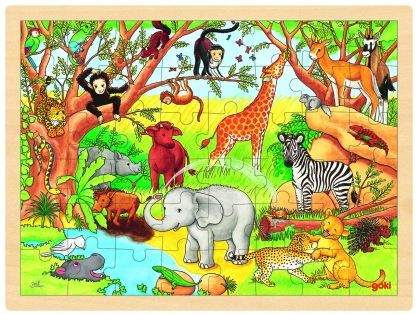 Goki, дървен пъзел в рамка, африка,  играчка, играчки, игри, игра, пъзел, пъзели, puzzles, пъзелите, пъзели игри