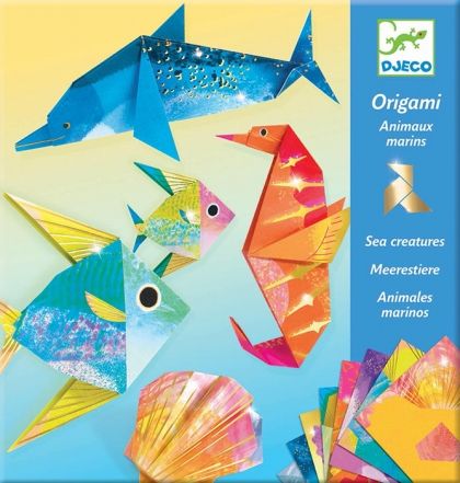 Djeco, Творчески комплект, Направи оригами, морски обитатели, оригами, творчество с хартия, хартия, творчество
