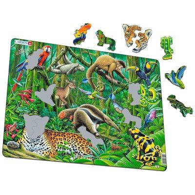 Larsen , детски пъзел, джунгла, 70 части, пъзел, пъзели, пъзел за семейството, puzzle, puzzles  