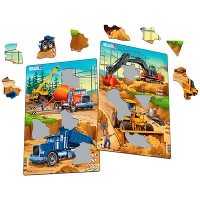 Larsen, детски пъзел, строителни машини, 20 части, пъзел, пъзели, детски пъзели, пъзел за сглобяване, puzzle, puzzles  