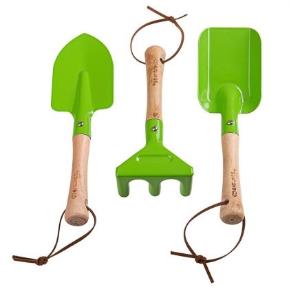 bigjigs, Комплект градински инструменти, Зелени, градински инструменти, игра в градината, градинарство, игра, игри, играчка, играчки