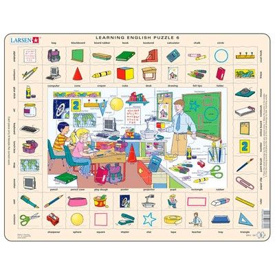 Larsen, образователен пъзел, в класната стая, 70 части, пъзел, пъзели, детски образователни пъзели, английски език, puzzle, puzzles  