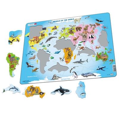 Larsen, образователен детски пъзел, животните в света, 28 части, пъзел, пъзели, детски пъзели, пъзел за подреждане, puzzle, puzzles  