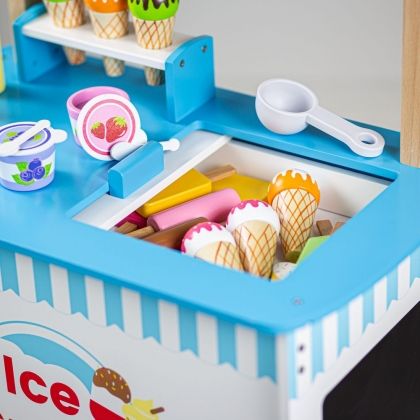 bigjigs, Дървена количка за сладолед, количка за сладолед, сладолед, сергия за сладолед, дървена количка, сладолед, сладолед играчка, игра, игри, играчка, играчки